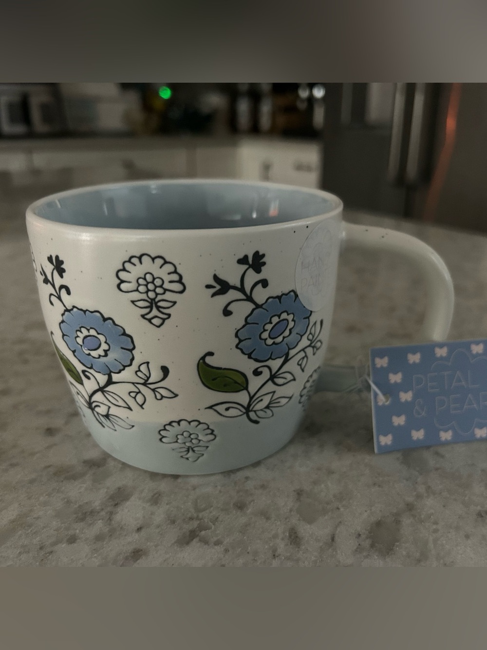 “New”Petal & Pearl Blue Floral Mug